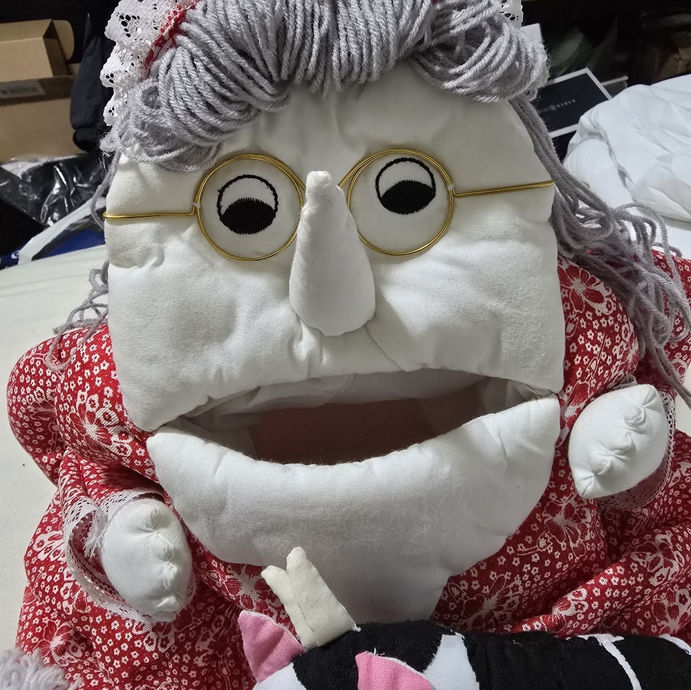 Handcrafted Grandma Doll with Animal Toys - Picture 3 of 6